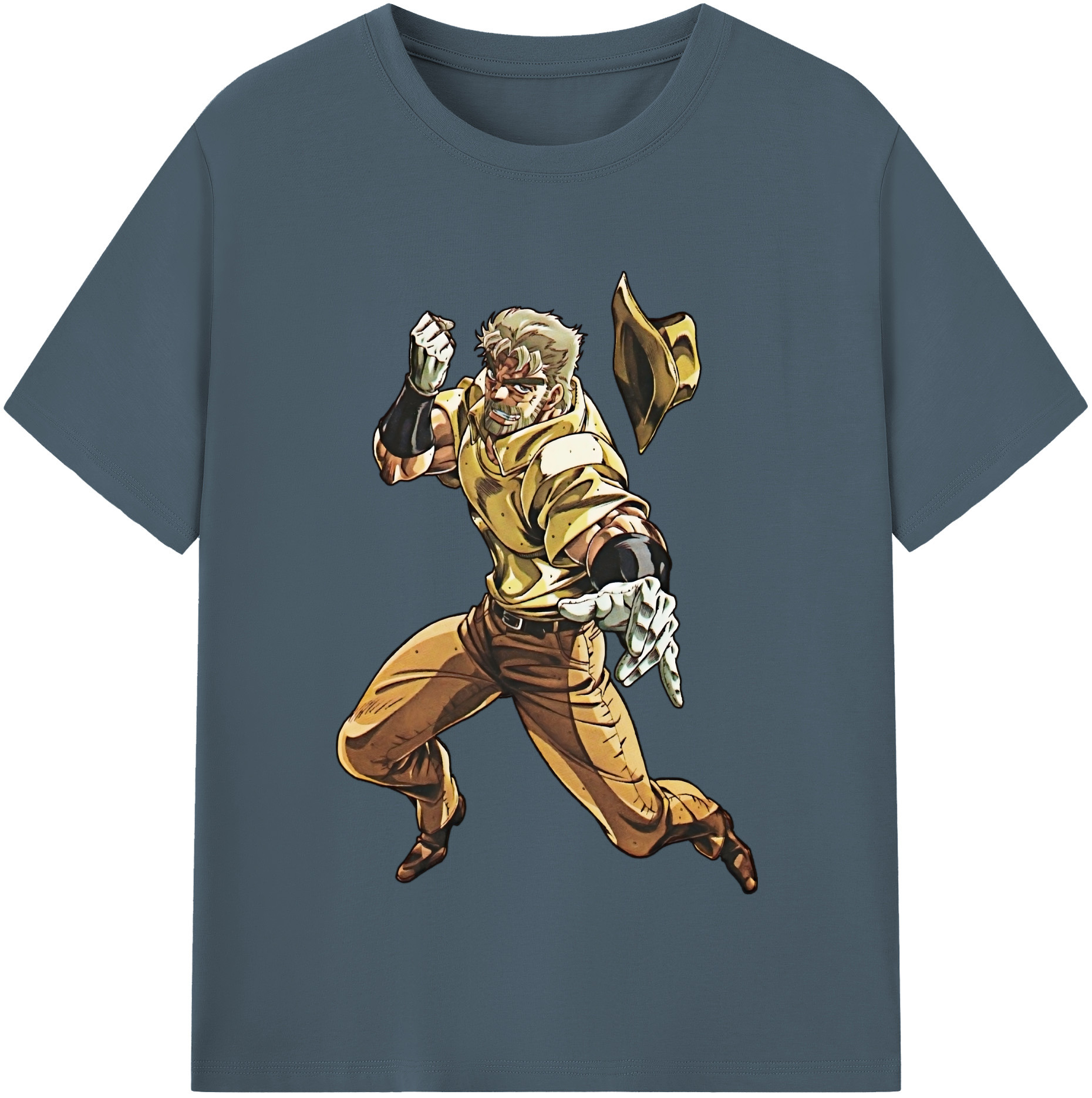 （画像用） ジョジョの奇妙な冒険 ジョセフ?ジョースター JoJo's Bizarre Adventure Joseph Joestar 綿100％半袖Tシャツ（フロントプリント）